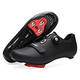 ARTVEP Fahrradschuhe Herren Damen Rennradschuhe MTB Radschuhe Kompatibel mit Look SPD SPD-SL Delta Lock Pedal Reitschuhe Peloton Schuhen Alles Schwarz EU46 / 280