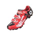 Fahrradschuhe MTB Radsportschuhe Herren/Damen Professionelle Mountainbike-Schuhe Kompatible SPD-Pedale - Rot 43 EU