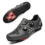Solamni Fahrradschuhe Herren & Damen - MTB & Road Bike Schuhe mit SPD SL & Look Delta Klicksystem, Kompatibel mit Peloton Bike, Spinning Schuhe Grau