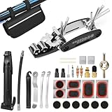 Carehabi Fahrrad Reparaturset 39 PCS Fahrradflickzeug Set Fahrrad Werkzeug mit 16-in-1 Multitool Fahrradpumpe Reifenheber Leimfreie Reifen Fahrradventil Fahrradreifen Reparaturset