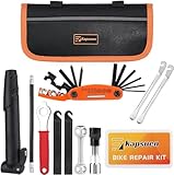 Kapsuen Fahrrad Werkzeugset, 16-in-1 Fahrrad Multitool Werkzeugkoffer, Fahrradwerkzeug für Unterwegs Fahrradpumpe und Alles Was Du Brauchst, für Mountainbike Rennrad Travel Essentials Tool Bag