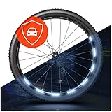 Luxshield Fahrrad Reflektoren Aufkleber - 64er Set für 26/27,5/28 / 29 Zoll Fahrradfelge - Ergänzend zu Katzenaugen - Fahrrad Folie Felgenrandaufkleber