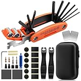 Kapsuen Fahrrad Reparatur Set - 16-in-1 Multitool Werkzeug, Fahrrad Werkzeugset mit Reifenflickzeug für Mountainbike Rennrad